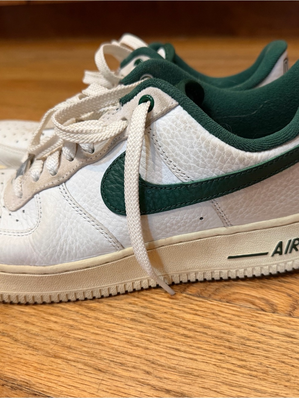 White and Green Nike Air
